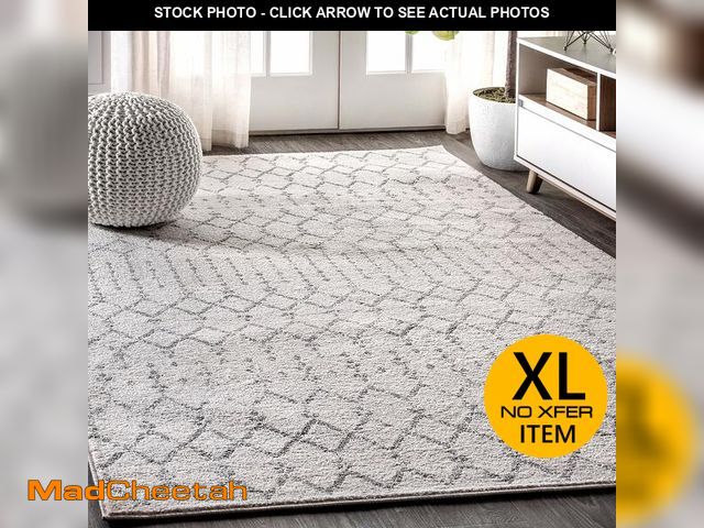 Lot 74-12773005 - JONATHAN Y Boho Vintage Diamond Cream/Gray Indoor Area Rug 8X10 ft, Moroccan Hype for Living Room, B...