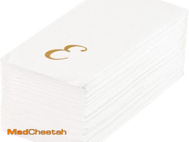 Lot 74-12508607 - Luxenap 15.8 X 7.9 Inch Linen-Feel Guest Towels, 2000 Lettered Hand Towels - Gold Letter 'E', Cursiv...