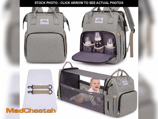 Lot 74-14588441 - Diaper Bag Backpack, Large Waterproof Baby Bag for Mom with Changing Pad, USB Charging Port, Baby Sh...