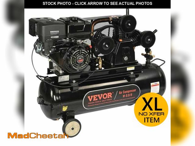 Lot 74-14253335 - VEVOR 30 Gal. Gas Powered Air Compressor 15 HP 33CFM@115PSI Air Compressor Tank with Wheels Piston P...