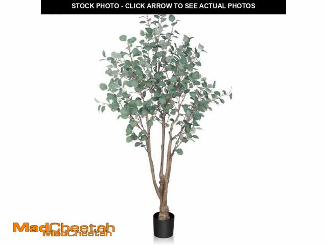 Lot 74-12043111 - 6FT Artificial Eucalyptus Tree Indoor, Tall Faux Eucalyptus Plant with Pre-Potted Realistic Silk Lea...