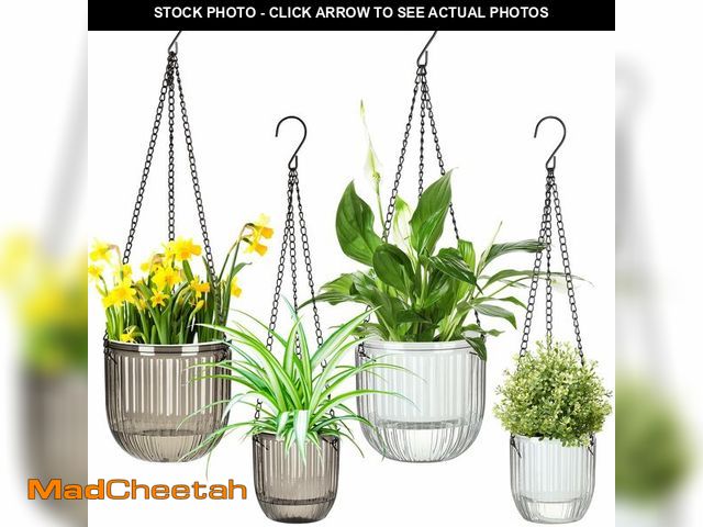 Lot 74-14382833 - Maxcheck 4 Pcs Self Watering Hanging Planters Indoor Gift 6.5'' 4.5'' Hanging Flower Pots Baskets Ou...