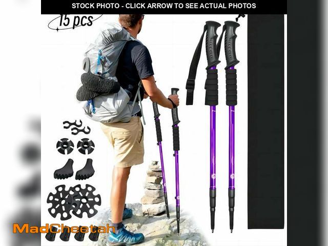 Lot 74-12670003 - Rongsi Nordic Walking Trekking Poles - 2 Sticks with Anti-Shock and Quick Lock System, Telescopic, C...