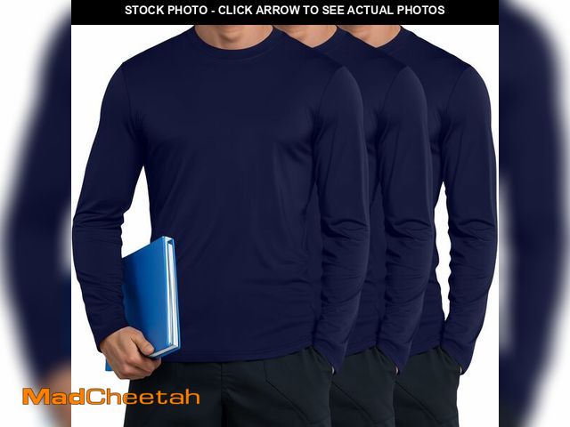 Lot 74-13628141 - Neer 3 Pack Men's Long Sleeve Underscrub Tees Crew Neck Shirts Stretch Durable Undershirts Base Laye...