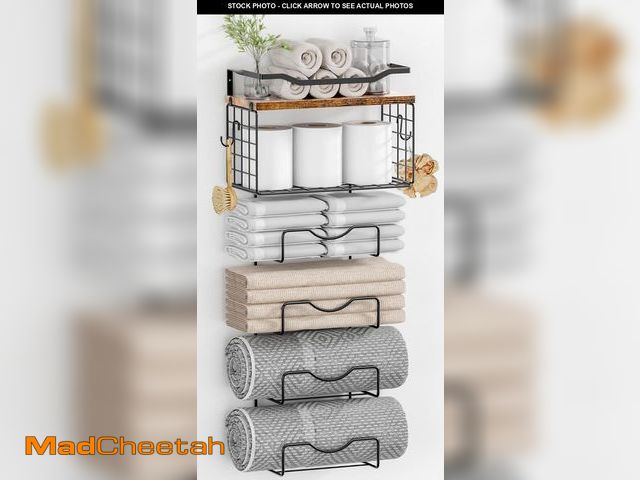 Lot 74-12221563 - Towel Racks for Bathroom,Towel Rack Wall Mounted, 6 Tier Rolled Or Folded Towel Holder with Floating...