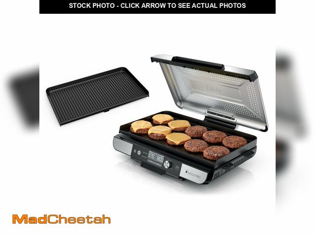 Lot 74-13787464 - Ninja Sizzle Pro XL 20-Inch Indoor Griddle + Grill, Detachable Ventilated Lid, Grease Control, Ceram...