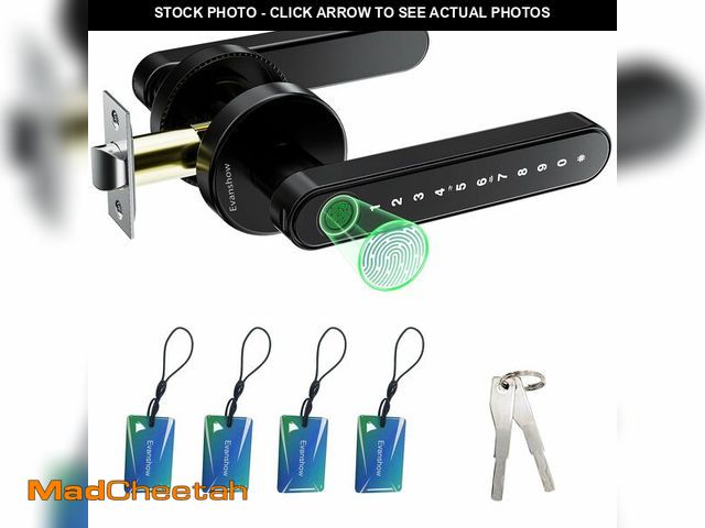 Lot 74-14425884 - Evanshow Fingerprint Door Lock Biometric Door Knob with Keypad Keyless Entry, Door Locks for Bedroom...