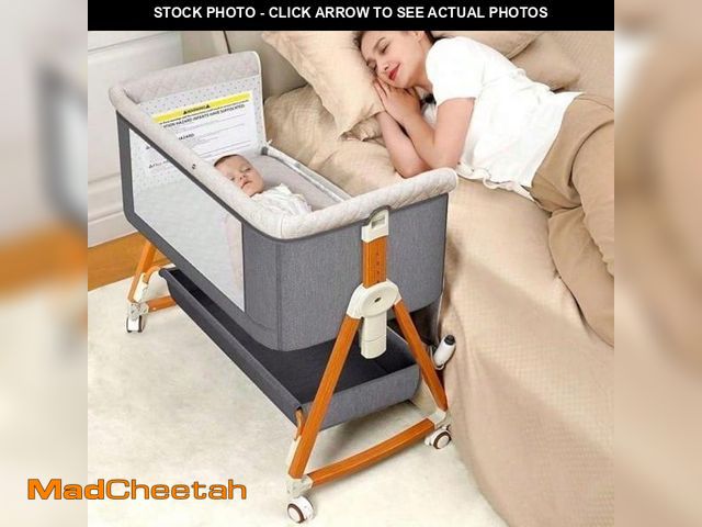 Lot 74-12491062 - kmaier 3 in 1 Baby Bassinet Sleeper, 6-Section Height Adjustable Crib, Foldable Portable Crib Side S...