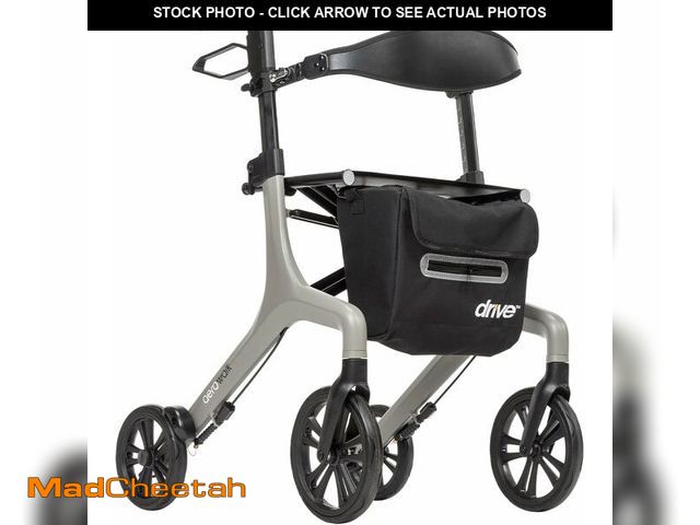 Lot 74-13041980 - Drive Medical AeroWalk Ultra-Lite Rollator Foldable Rollator Walker with Seat Lightweight Adult Walk...