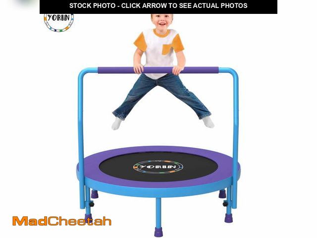 Lot 74-12778891 - YORIN 36" Trampoline for Kids, 3FT Mini Indoor/Outdoor Foldable Toddler Trampoline with Adjustable F...