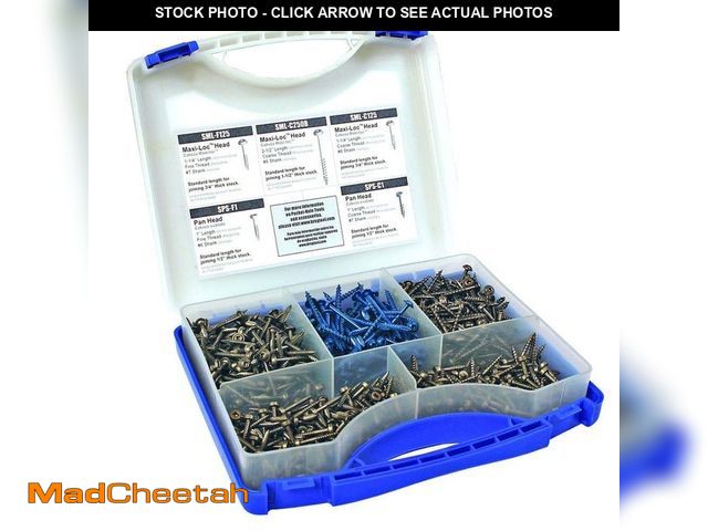 Lot 74-14559004 - Kreg 1 in. to 2-1/2 in. Square Drive Round Head Pocket-Hole Screw Kit (675-Pack) - UNUSED