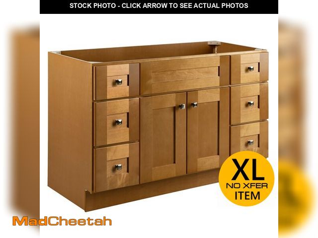Lot 74-13119823 - Design House Brookings 48 Inch Bathroom Vanity, Ready to Assemble, Modern Birch, 599001-MBH - USED