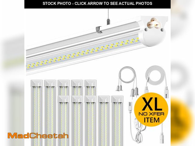 Lot 74-14614644 - ONLYLUX 10Pack 8FT LED Shop Light, 6000K White 100W Super Bright, 15000lm - UNUSED