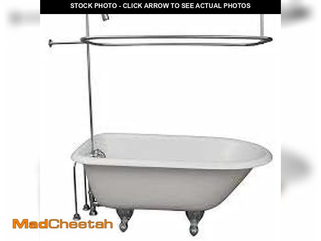Lot 74-13696926 - My PlumbingStuff R2200A Clawfoot Tub Shower Faucet and Rectangular Combo Set - 3 ÃÂ¢Ã¢â¬Â¦Ãâ-In...