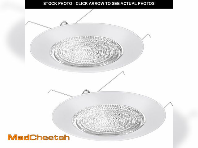 Lot 74-14297480 - Glooglitter 2 Pcs 6 Inch Shower Trim for Recessed Light Cover White Bathroom Light Cover Replacement...