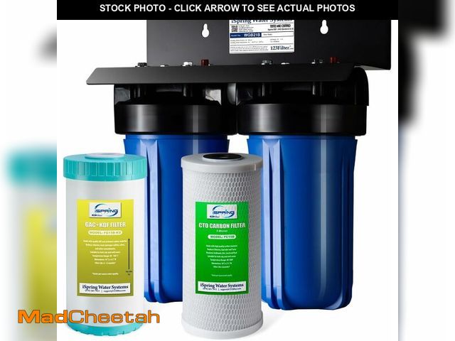 Lot 74-12267076 - iSpring WGB21B-KS 2-Stage Whole House Water Filtration System with 10" x 4.5" Sediment CTO(Chlorine,...