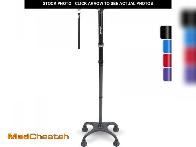 Lot 74-12120163 - REHAND Quad Cane, Foldable Walking Cane for Men &amp; Women with 4-Pronged Base for Extra Balance &a...