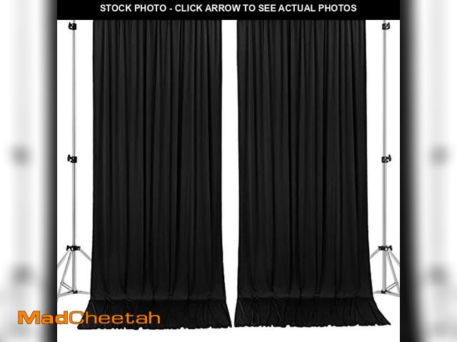 Lot 74-12682091 - AK TRADING CO. 10 feet x 10 feet IFR Polyester Backdrop Drapes Curtains Panels with Rod Pockets - We...