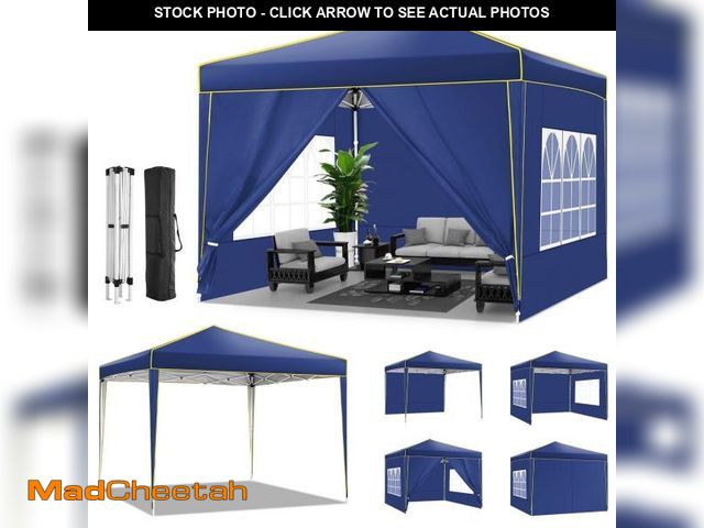 Lot 74-12406293 - (CARRY BAG IS RIPPED) HOTEEL Pop up Canopy Tent 10x10 Commercial Instant Canopy with 4 Sidewalls &am...