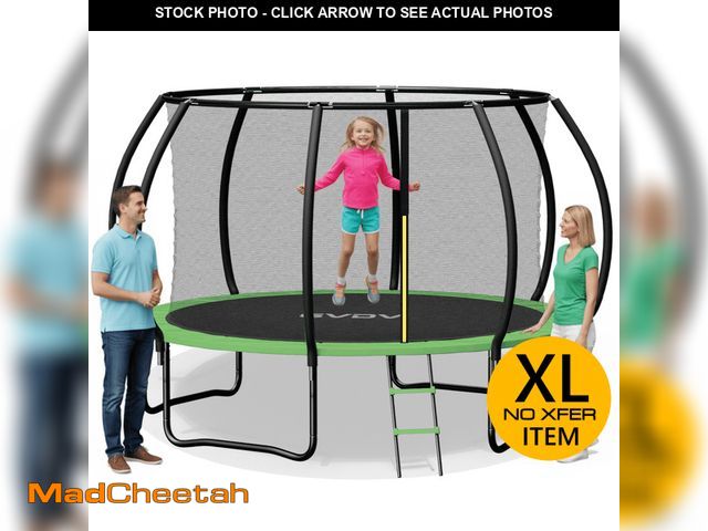 Lot 74-12550553 - GVDV Outdoor Trampoline, 10' Backyard Recreational Pumpkin Trampoline with Enclosure for Kids - UNUS...