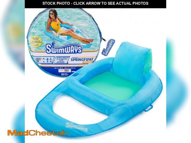 Lot 74-12183075 - SwimWays Spring Float Premium Recliner Pool Lounger, Inflatable Pool Floats Adult with Fast Inflatio...