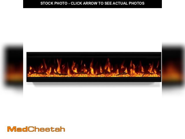 Lot 74-13073853 - (MINOR DAMAGE) 60 inch Electric Fireplace, Ultra-Thin Electric Fireplace Inserts, Ultra-Narrow Frame...