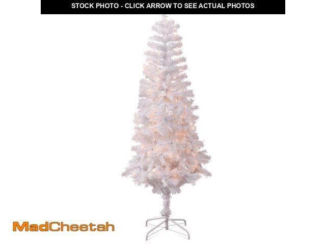 Lot 74-13043154 - Magshion 5.5FT Artificial Christmas Tree with Pre-Lit 200 Warm White LED Light and 670 PVC Branches ...