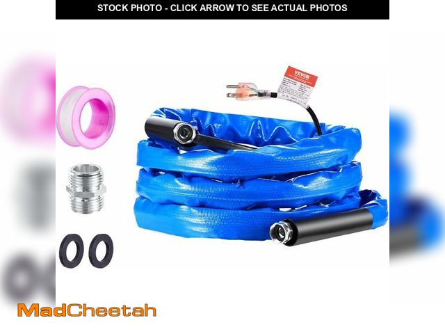 Lot 74-12665381 - VEVOR 15ft Heated Water Hose for RV, Heated Drinking Water Hose with Corrugated Cover Antifreeze to ...
