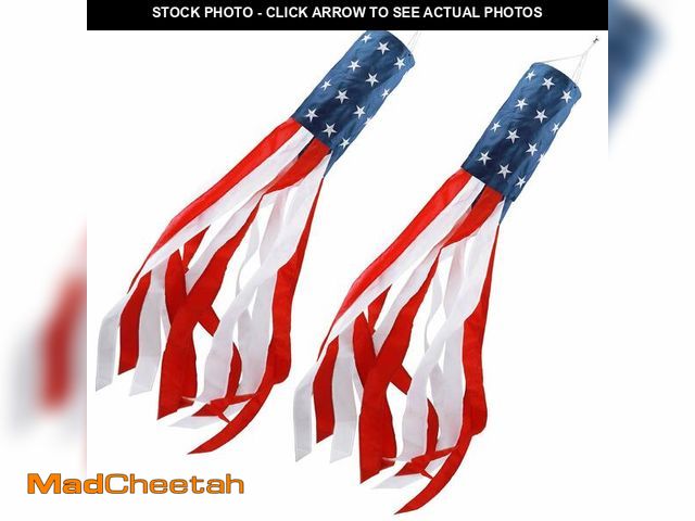 Lot 74-14280769 - HOOSUN 4th of July Decorations,40 Inch American Flag Windsock,Wind Socks for Outside Heavy Duty,Patr...