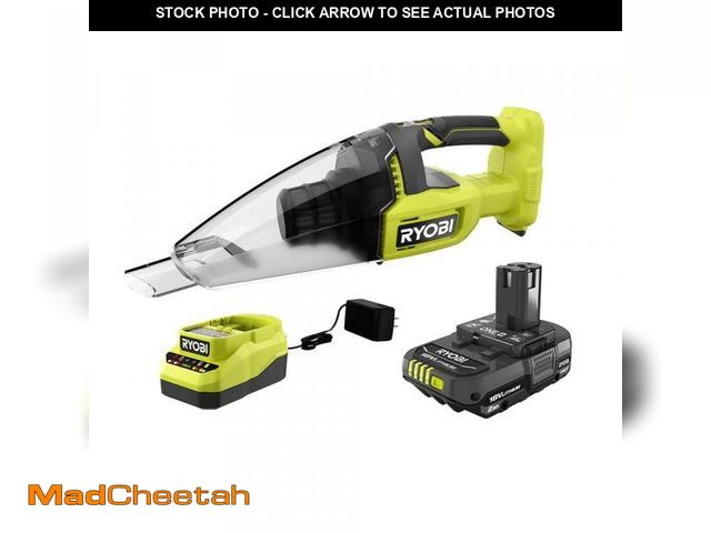 Lot 74-12087141 - (MISSING CHARGER) RYOBI ONE+ 18V Cordless Multi-Surface Handheld Vacuum Kit with 2.0 Ah Battery and ...