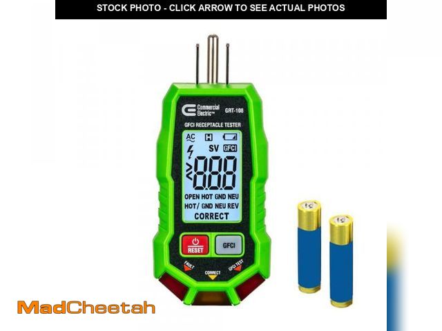 Lot 74-12491746 - Commercial Electric GFCI Electrical Outlet Tester with LCD - UNUSED