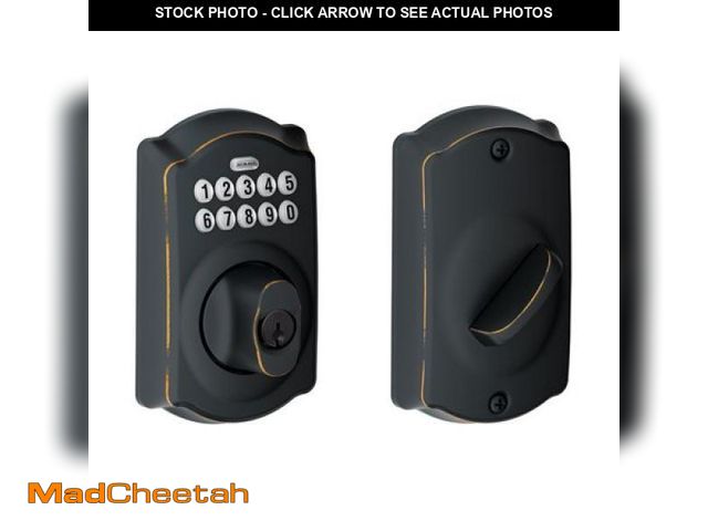 Lot 74-12401134 - Schlage Aged Bronze Steel Electronic Deadbolt - UNUSED