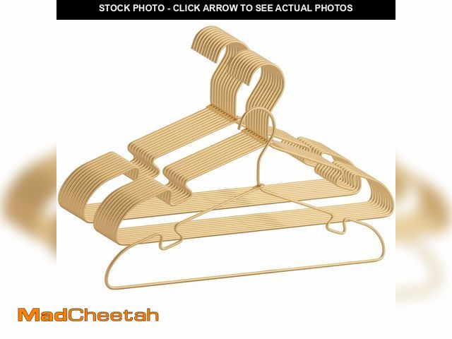Lot 74-13950171 - Gold Aluminum Hangers, 16.5 Inch Smooth and Durable Metal Shirt Dress Hanger, Lightweight and Sturdy...