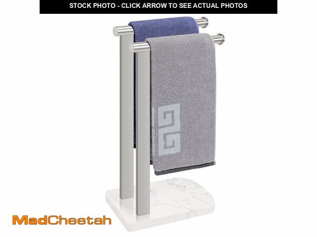 Lot 74-12439966 - NearMoon Hand Towel Holder with Balanced Marble Base, SUS304 Stainless Steel Stand Towel Ring L Shap...