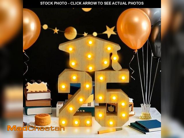 Lot 74-12302346 - 2025 Graduation Party Decorations, 3 LED Marquee Letter Signs '2' '5' Graduation Hat, Graduation Dec...
