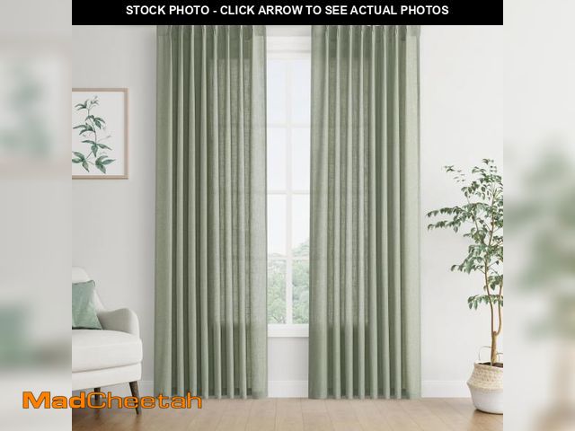 Lot 74-12437912 - Joywell Linen Pinch Pleated Curtains 84 Inches Long,Back Tab Window Drapes with Hooks Lightweight fo...