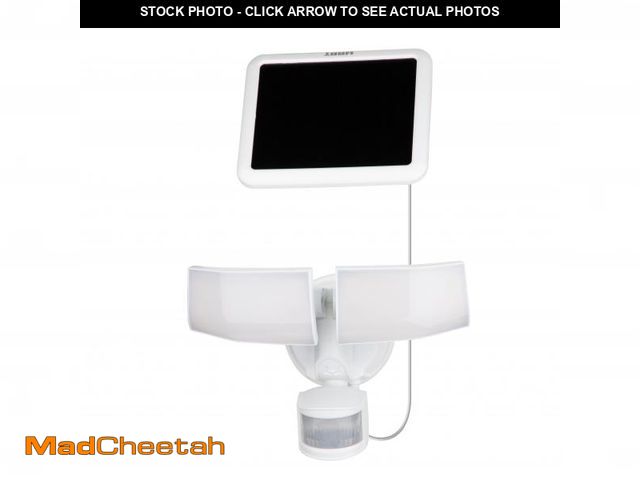 Lot 74-12527485 - HART 2-Head LED Solar Motion Sensing Security Flood Light, Remote Control, CCT, White, 1800 Lumens -...