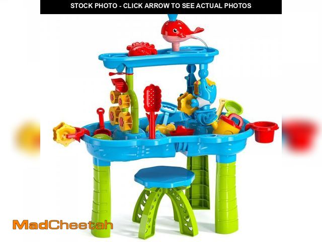 Lot 74-12048867 - eaacaa 2025 Upgraded 3-Tier Water Table with Chair - Kids Outdoor Sensory Play Table for Backyard or...