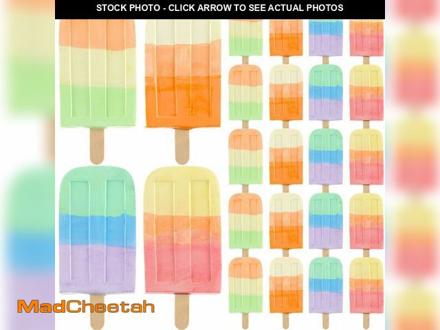 Lot 74-12703825 - Mooliwe 24 Pcs Ice Cream Sidewalk Chalk Set Multicolor Party Favors Bulk Washable Safe Outdoor Chalk...