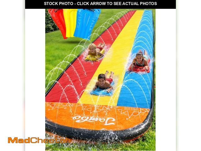 Lot 74-14060737 - JAMBO 25Ft Premium XXL Slip Splash and Slide with 3 Bodyboards, Heavy Duty Water Slide- Advanced 3-W...