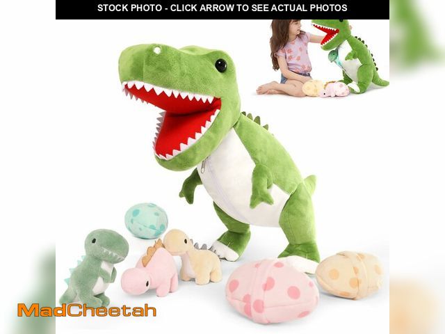 Lot 74-14150597 - MorisMos Dinosaur Stuffed Animal with Babies,23.6'' Big T-Rex Mommy Stuffed Dinosaur with 3 Baby Din...