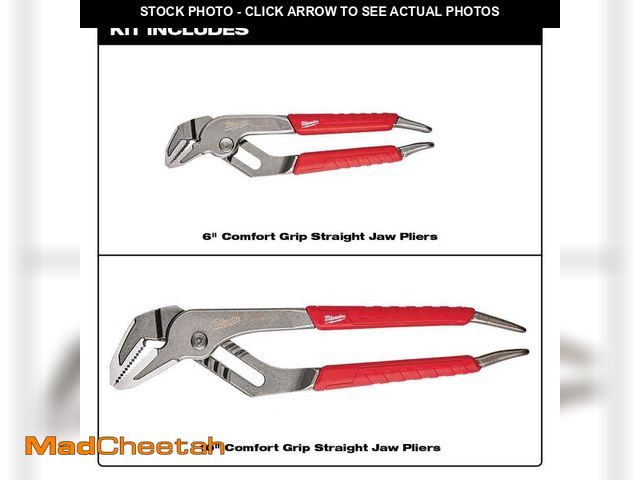 Lot 74-12853424 - Milwaukee 6 in. and 10 in. Straight-Jaw Pliers Set (2-Piece) - UNUSED