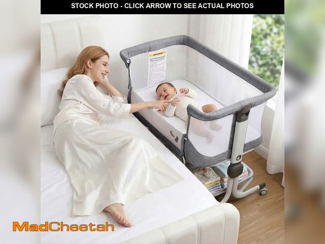 Lot 74-13818015 - Minikid 3-in-1 Baby Bassinet Bedside Sleeper, 6 Height Adjustments, Full Mesh Breathable, Portable N...