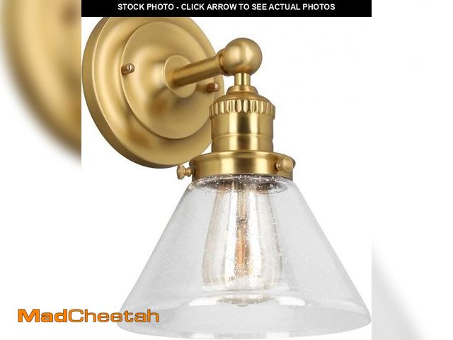 Lot 74-12398944 - Design House Augustin Wall Sconce, 1-Light, Seeded Glass Warm Glow, Dimmable, Up/Down Glow, Easy Ins...
