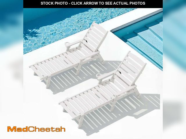 Lot 74-14219704 - SERWALL Patio Chaise Lounge Chair Set of 2, 78'' Long 5-Positions Adjustable HDPE Outdoor Lounge Cha...