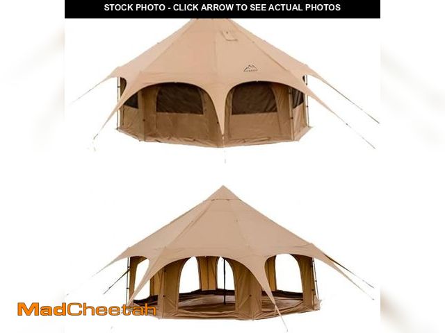 Lot 74-12244912 - Kanggogo 5M Cotton Canvas Bell Tent - Yurts with Stove Jack, Breathable and Windproof,Glamping for 6...