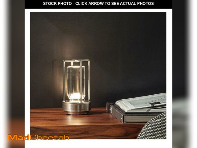 Lot 74-14209409 - HAPYGI Portable Metal Table Lamp for Indoor/Outdoor,Rechargeable Cordless LED Lamp, 3-Colour Infinit...