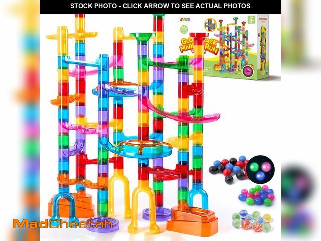Lot 74-14427907 - JOYIN 137Pcs Glowing Marble Run - Construction Building Blocks Toys with 15 Glow in The Dark Plastic...