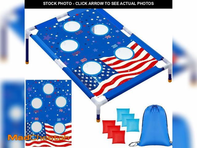 Lot 74-14334404 - Gemscream 4th of July Bean Bag Toss Games with 6 Memorial Day Bean Bags Red White and Blue Star Port...