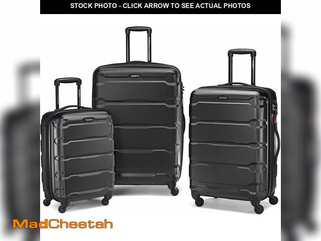 Lot 74-13710456 - Samsonite Omni PC Hardside Expandable Luggage with Spinner Wheels, Black, 3-Piece Set (20/24/28) - U...